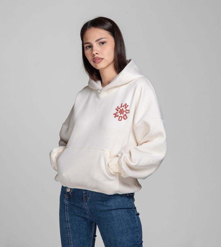 Ženska dukserica FLOWER OffWhite