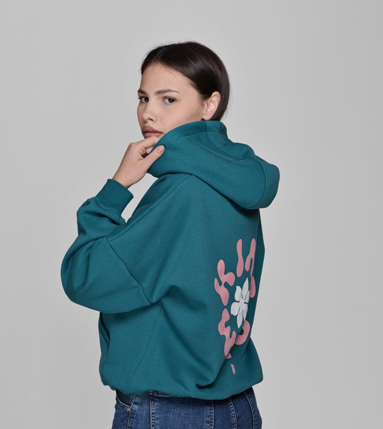 Ženska dukserica FLOWER grn